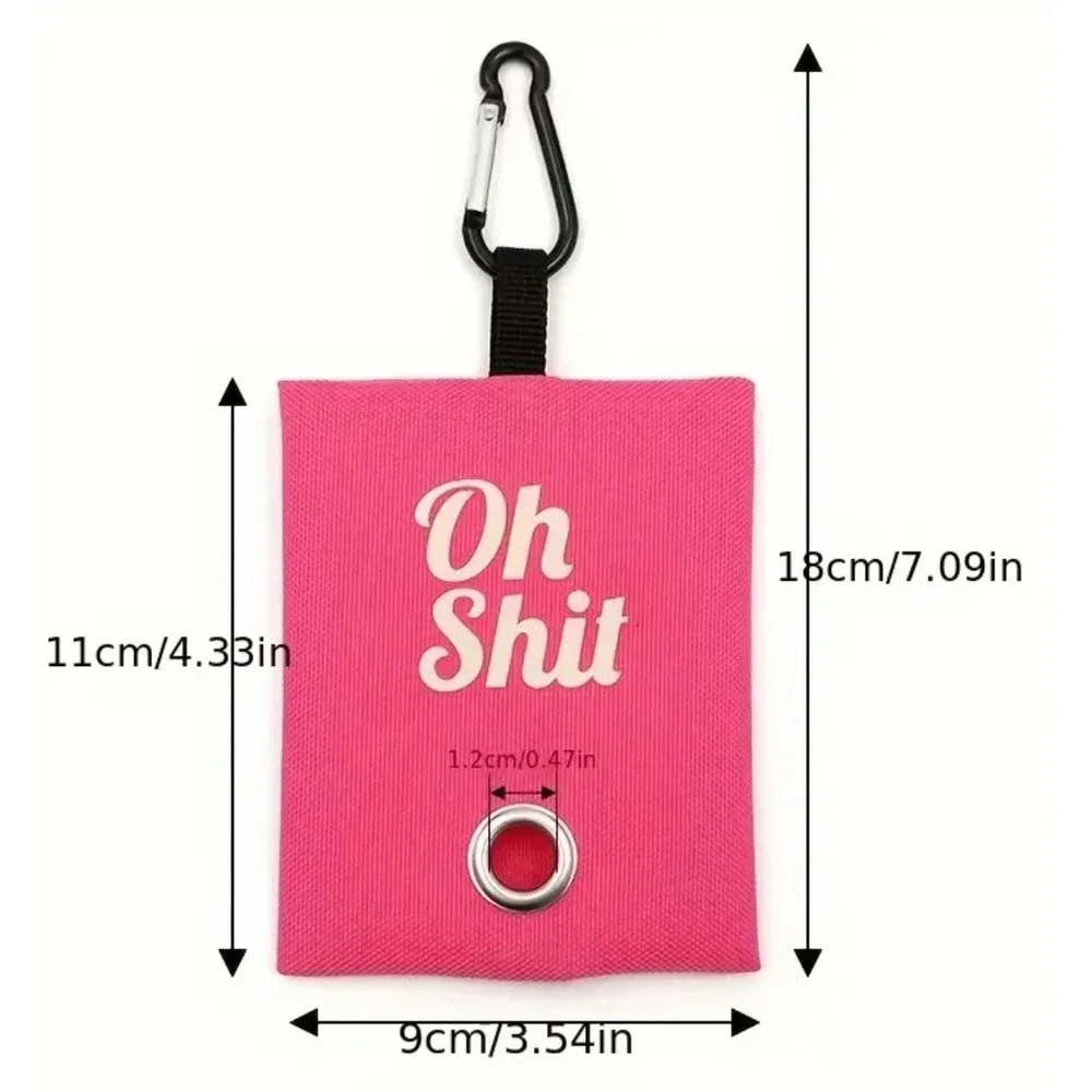 Oh Sh*t Canvas Dog Poop Bag Dispenser Clip-on Pet Waste‎ Bag Holder Black